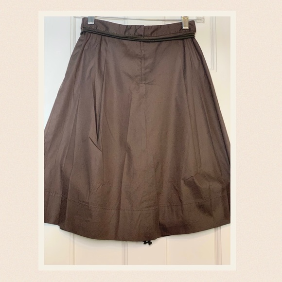 Elie Tahari Brown Skirt with Beaded Tie Belt - Picture 3 of 4